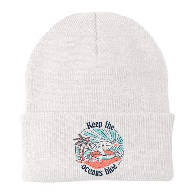 Keep The Ocean Blue Knit Cap Winter Beanie