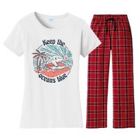 Keep The Ocean Blue Women's Flannel Pajama Set