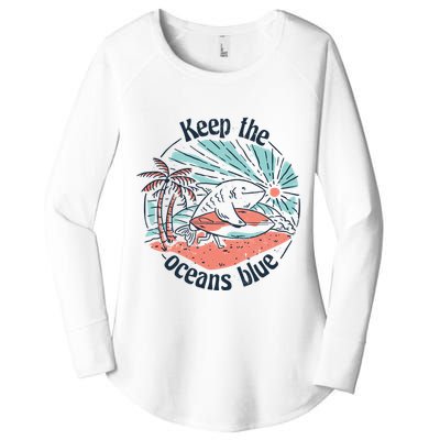 Keep The Ocean Blue Women's Perfect Tri Tunic Long Sleeve Shirt