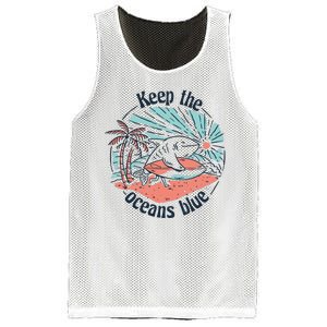 Keep The Ocean Blue Mesh Reversible Basketball Jersey Tank