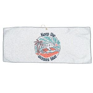 Keep The Ocean Blue Large Microfiber Waffle Golf Towel