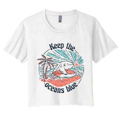 Keep The Ocean Blue Crop Top