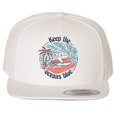 Keep The Ocean Blue Wool Snapback Cap