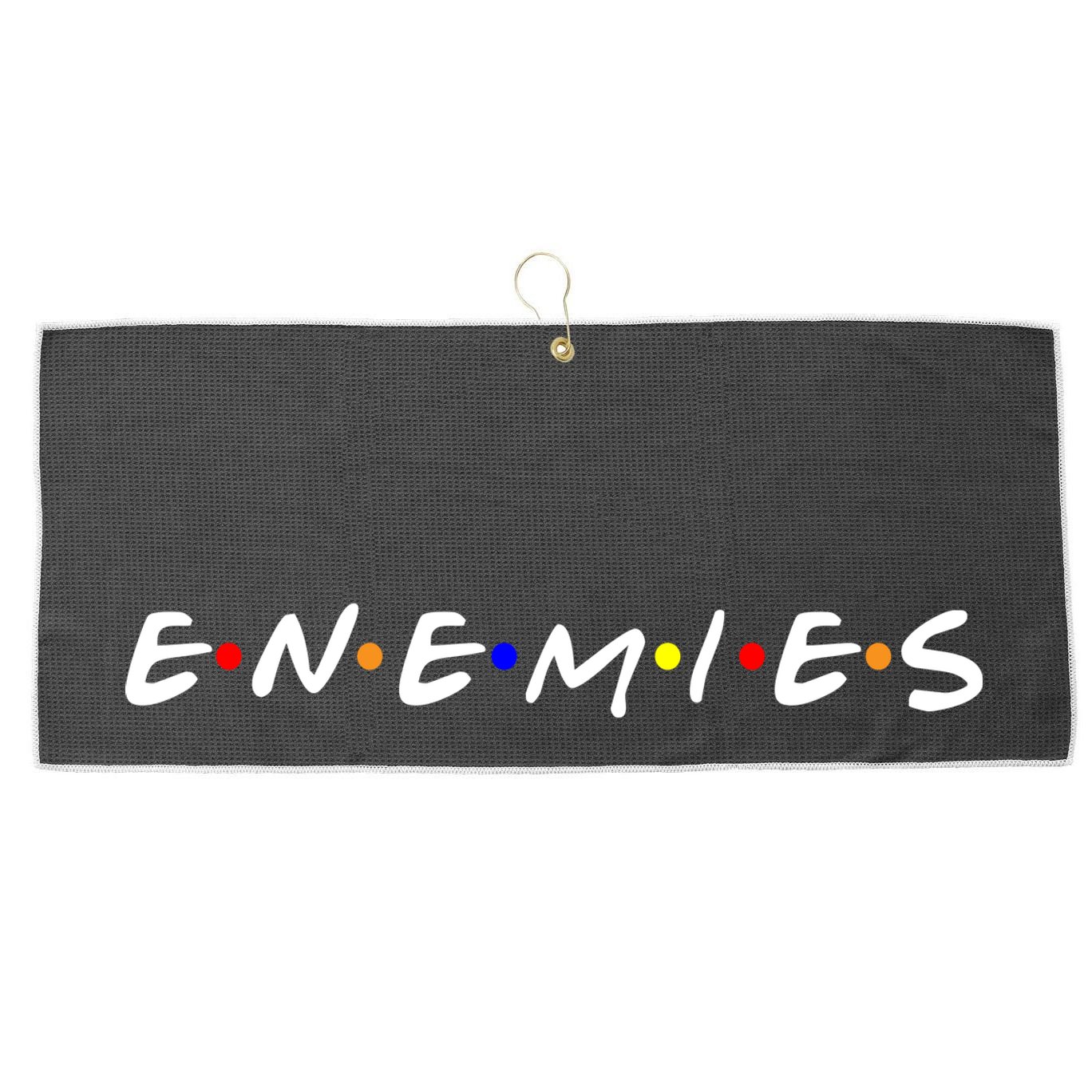Keep Your Enemies Close Large Microfiber Waffle Golf Towel