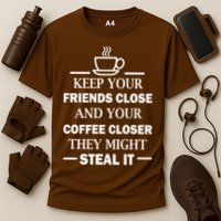 Keep Your Friends Close And Your Coffee Closer Cooling Performance Crew T-Shirt