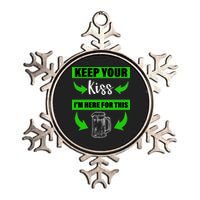 Keep Your Kiss I'm Here For The Beer Metallic Star Ornament