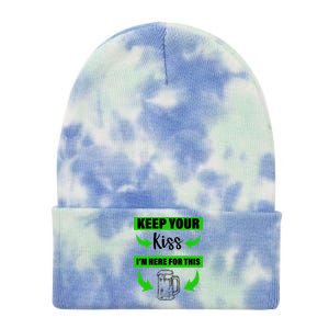 Keep Your Kiss I'm Here For The Beer Tie Dye 12in Knit Beanie