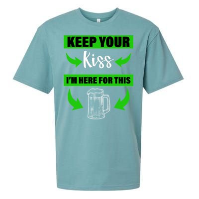 Keep Your Kiss I'm Here For The Beer Sueded Cloud Jersey T-Shirt