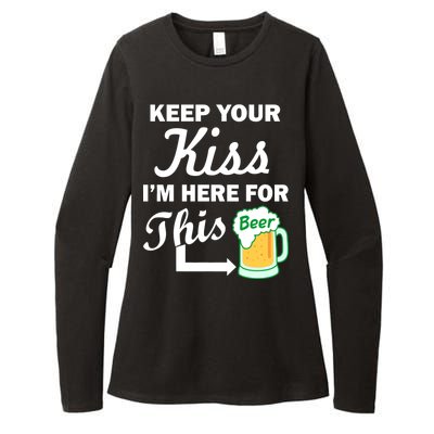 Keep Your Kiss I'm Here For This Beer Womens CVC Long Sleeve Shirt