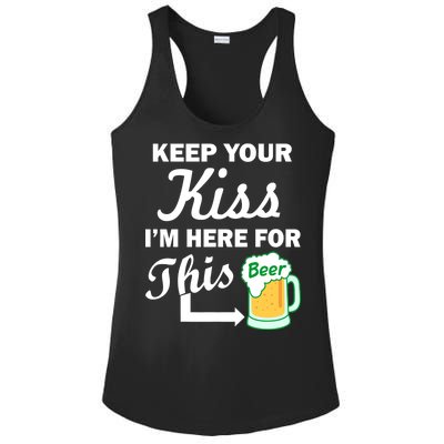 Keep Your Kiss I'm Here For This Beer Ladies PosiCharge Competitor Racerback Tank