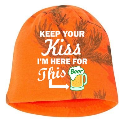 Keep Your Kiss I'm Here For This Beer Kati - Camo Knit Beanie