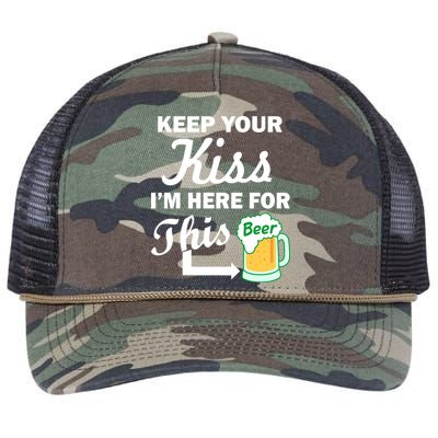 Keep Your Kiss I'm Here For This Beer Retro Rope Trucker Hat Cap