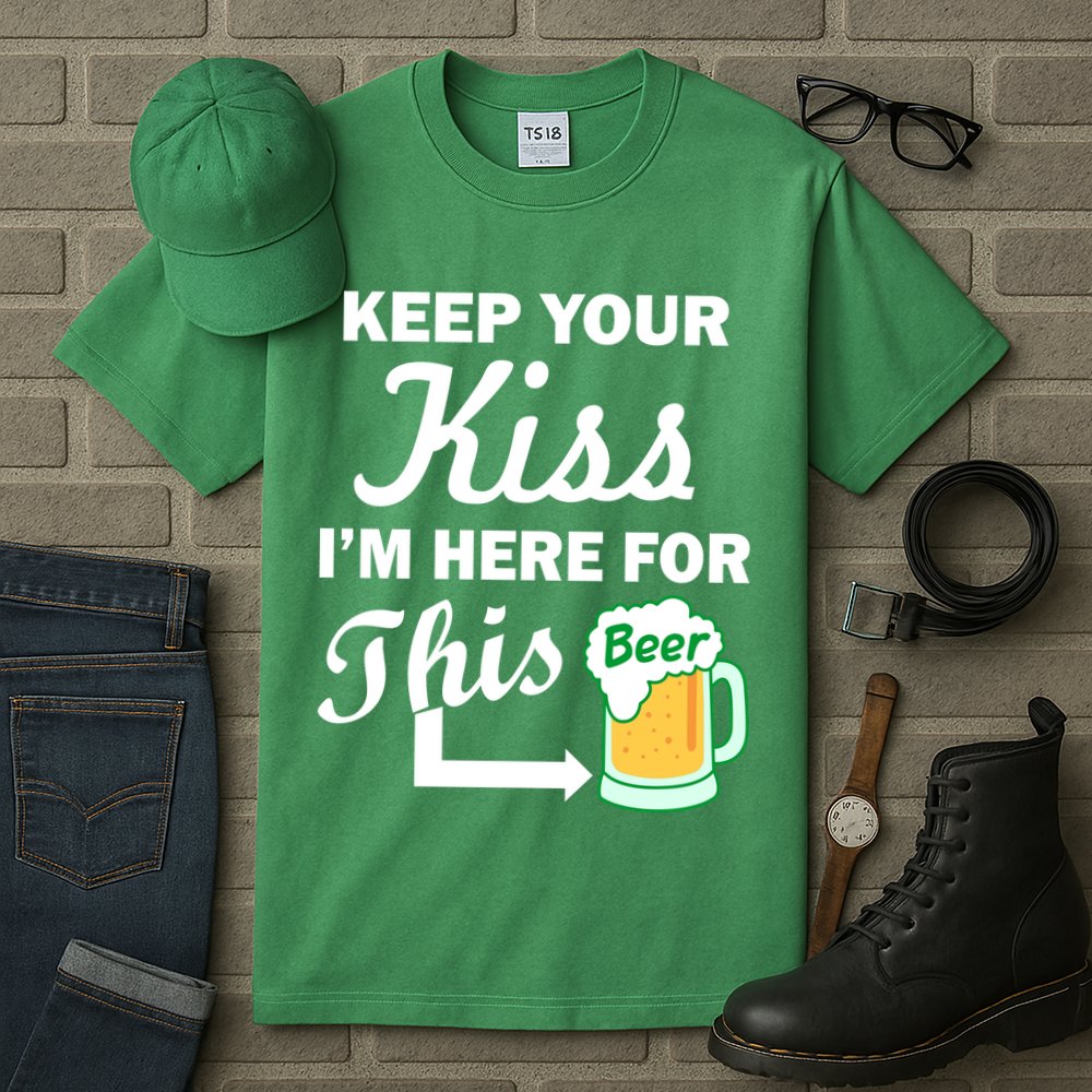 Keep Your Kiss I'm Here For This Beer Tall T-Shirt