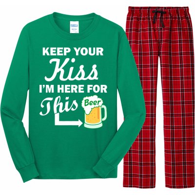 Keep Your Kiss I'm Here For This Beer Long Sleeve Pajama Set