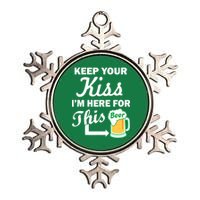 Keep Your Kiss I'm Here For This Beer Metallic Star Ornament