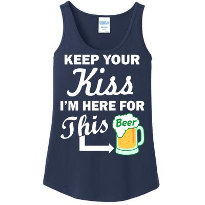 Keep Your Kiss I'm Here For This Beer Ladies Essential Tank