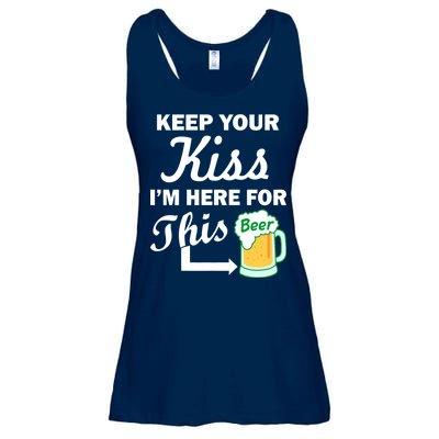 Keep Your Kiss I'm Here For This Beer Ladies Essential Flowy Tank