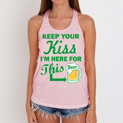 Keep Your Kiss I'm Here For This Beer Women's Knotted Racerback Tank