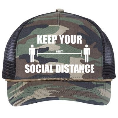 Keep Your Social Distance 6 Feet Retro Rope Trucker Hat Cap