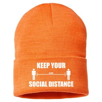 Keep Your Social Distance 6 Feet Sustainable Knit Beanie