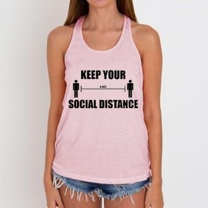 Keep Your Social Distance 6 Feet Women's Knotted Racerback Tank