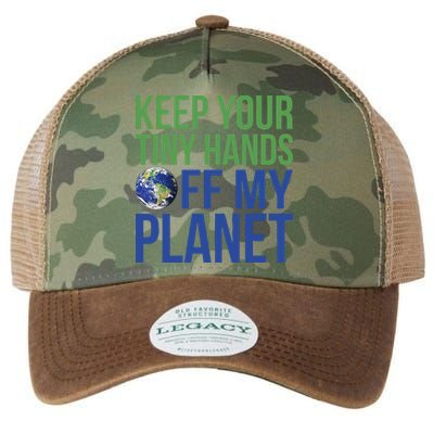 Keep Your Tiny Hads Off My Planet Earth Photo Legacy Tie Dye Trucker Hat