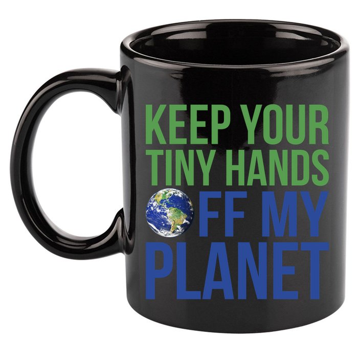 Keep Your Tiny Hads Off My Planet Earth Photo 11oz C Handle Ceramic Mug