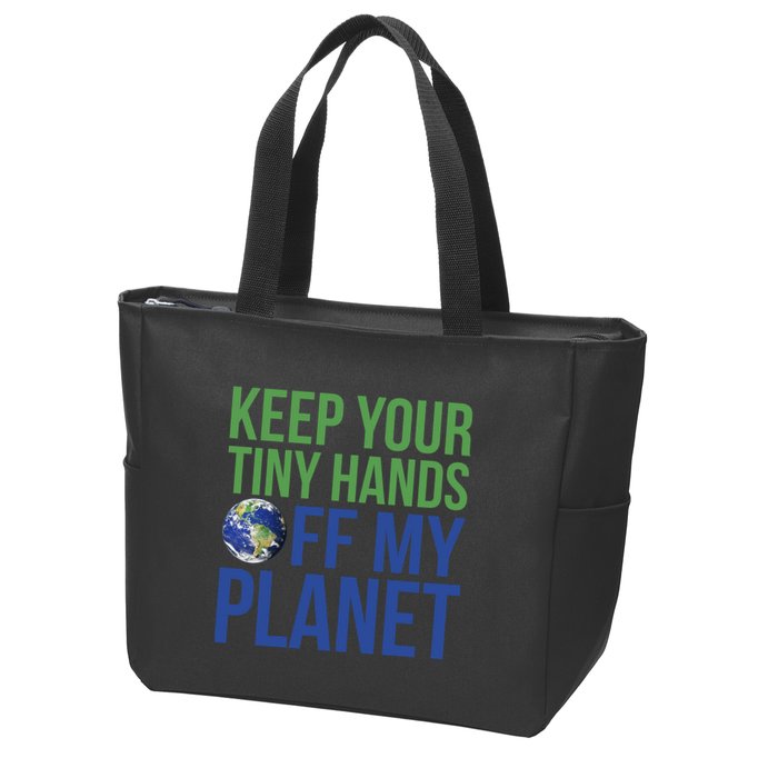 Keep Your Tiny Hads Off My Planet Earth Photo Zip Tote Bag
