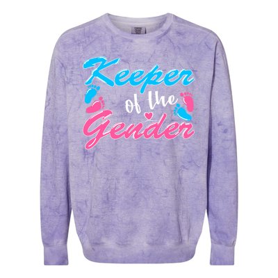 Keeper Of The Gender Baby Reveal Party Colorblast Crewneck Sweatshirt