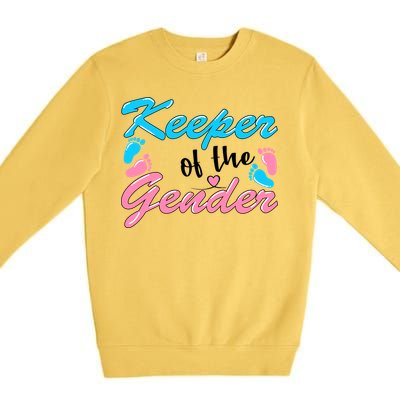 Keeper Of The Gender Baby Reveal Party Premium Crewneck Sweatshirt