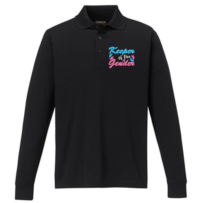 Keeper Of The Gender Baby Reveal Party Performance Long Sleeve Polo