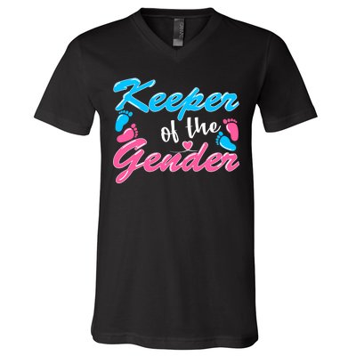 Keeper Of The Gender Baby Reveal Party V-Neck T-Shirt