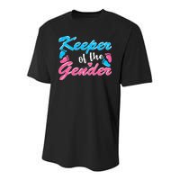 Keeper Of The Gender Baby Reveal Party Youth Performance Sprint T-Shirt