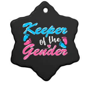 Keeper Of The Gender Baby Reveal Party Ceramic Star Ornament