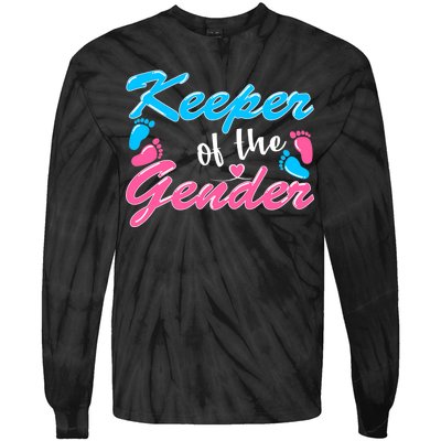 Keeper Of The Gender Baby Reveal Party Tie-Dye Long Sleeve Shirt