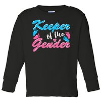 Keeper Of The Gender Baby Reveal Party Toddler Long Sleeve Shirt