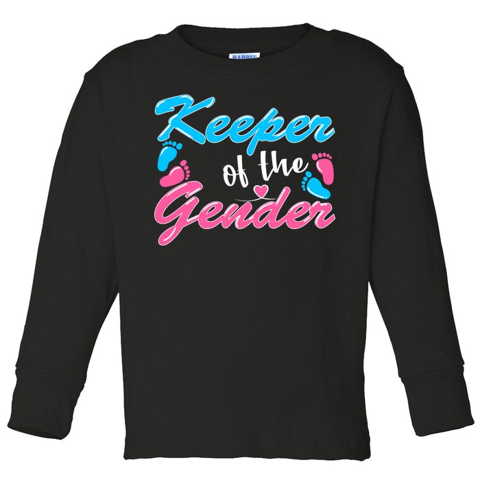 Keeper Of The Gender Baby Reveal Party Toddler Long Sleeve Shirt