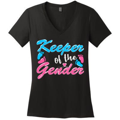 Keeper Of The Gender Baby Reveal Party Women's V-Neck T-Shirt