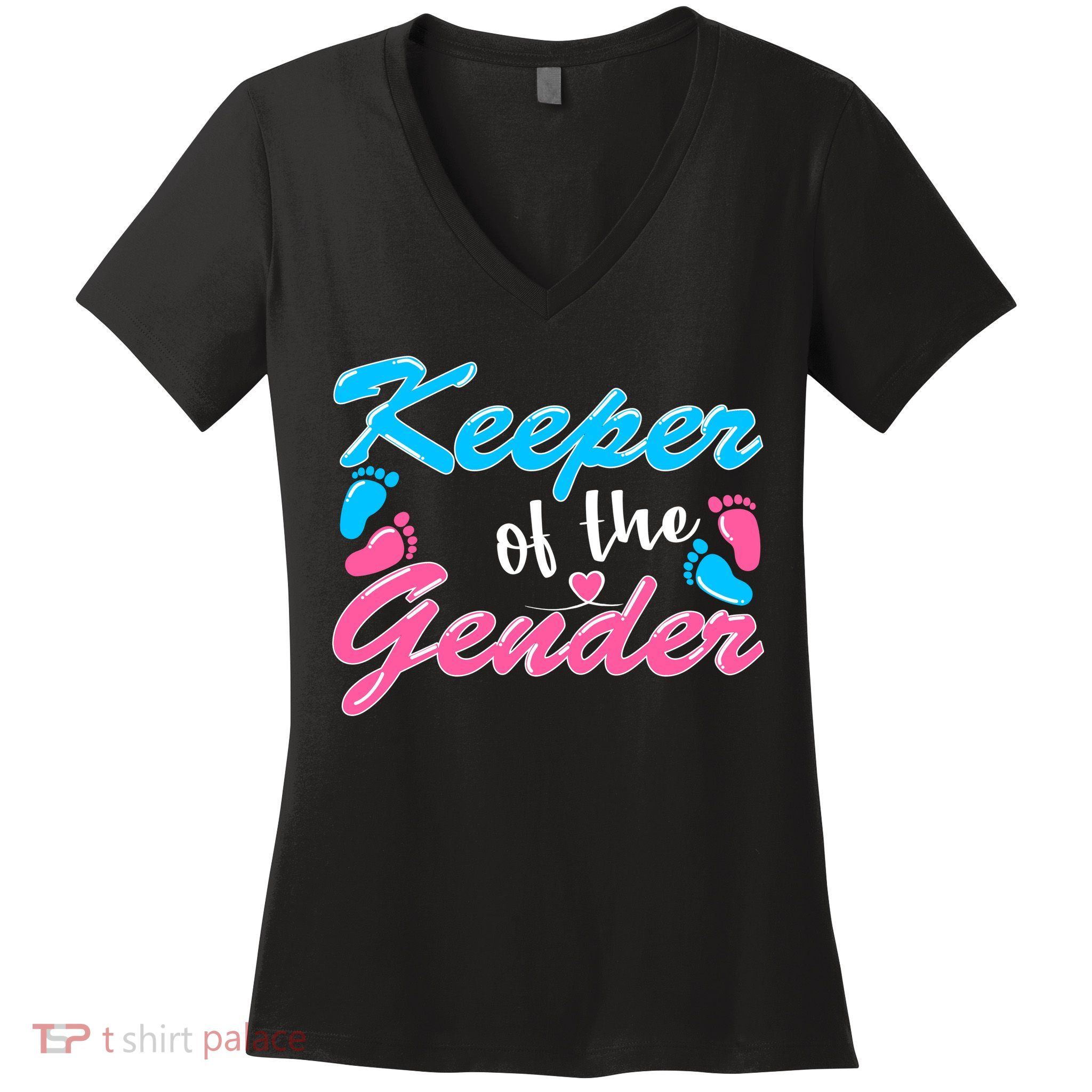 Keeper Of The Gender Baby Reveal Party Women's V-Neck T-Shirt