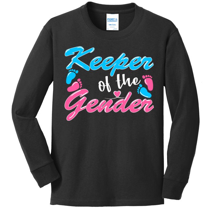 Keeper Of The Gender Baby Reveal Party Kids Long Sleeve Shirt