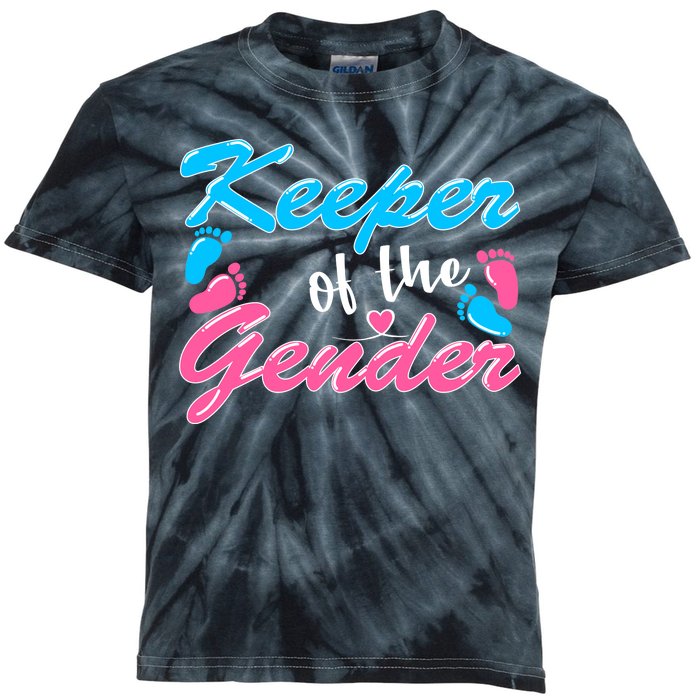 Keeper Of The Gender Baby Reveal Party Kids Tie-Dye T-Shirt