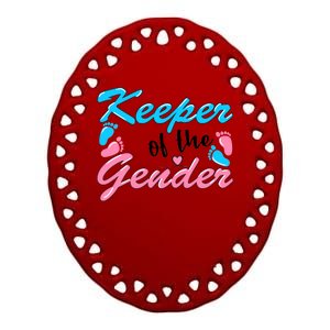 Keeper Of The Gender Baby Reveal Party Ceramic Oval Ornament