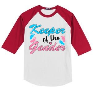 Keeper Of The Gender Baby Reveal Party Kids Colorblock Raglan Jersey