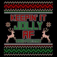 Keepin' It Jolly AF And Festive Ugly Sweater Christmas Flatbill Hat