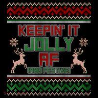 Keepin' It Jolly AF And Festive Ugly Sweater Christmas Pom Pom 12in Knit Beanie