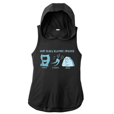 Keeping Friends Scissors Paper Rock Ladies PosiCharge Tri-Blend Wicking Draft Hoodie Tank