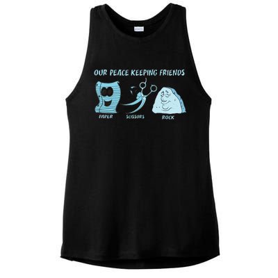 Keeping Friends Scissors Paper Rock Ladies PosiCharge Tri-Blend Wicking Tank