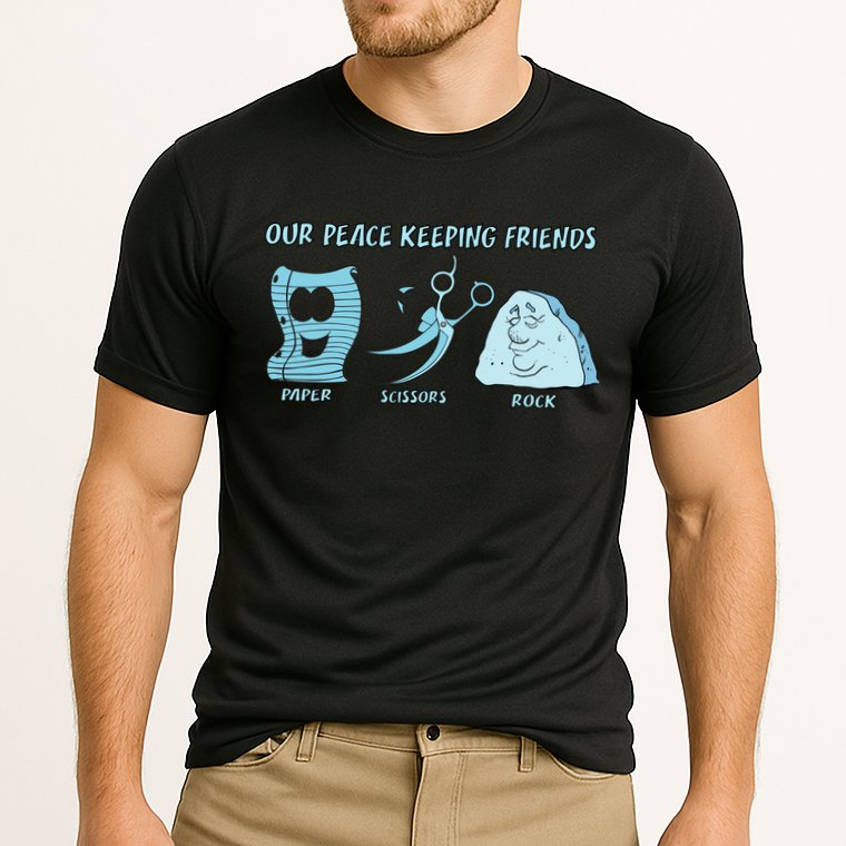 Keeping Friends Scissors Paper Rock Performance Shirt