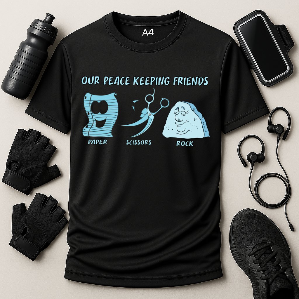 Keeping Friends Scissors Paper Rock Performance Shirt
