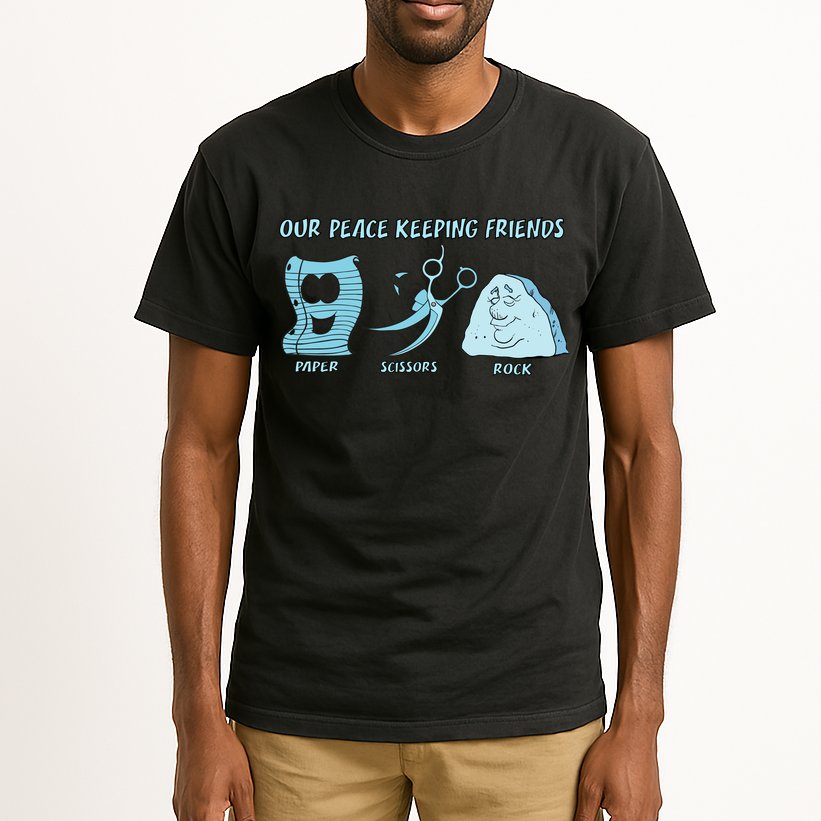 Keeping Friends Scissors Paper Rock Tall T-Shirt